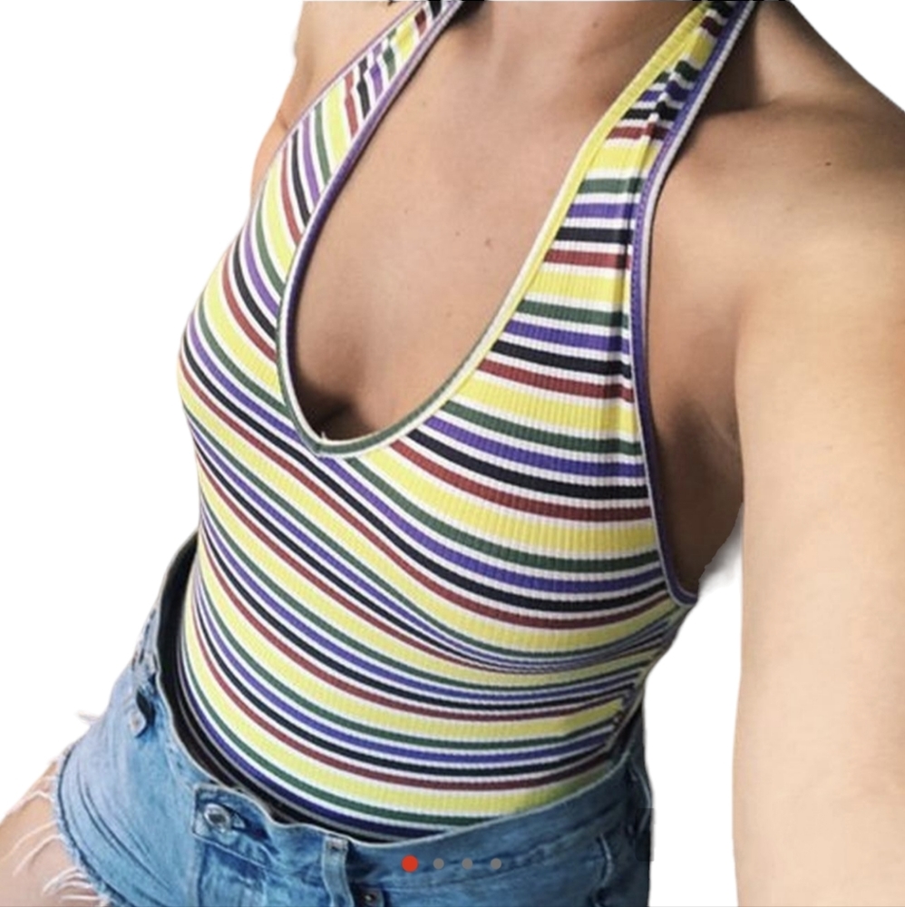 Urban Outfitters Multicolor Striped Bodysuit